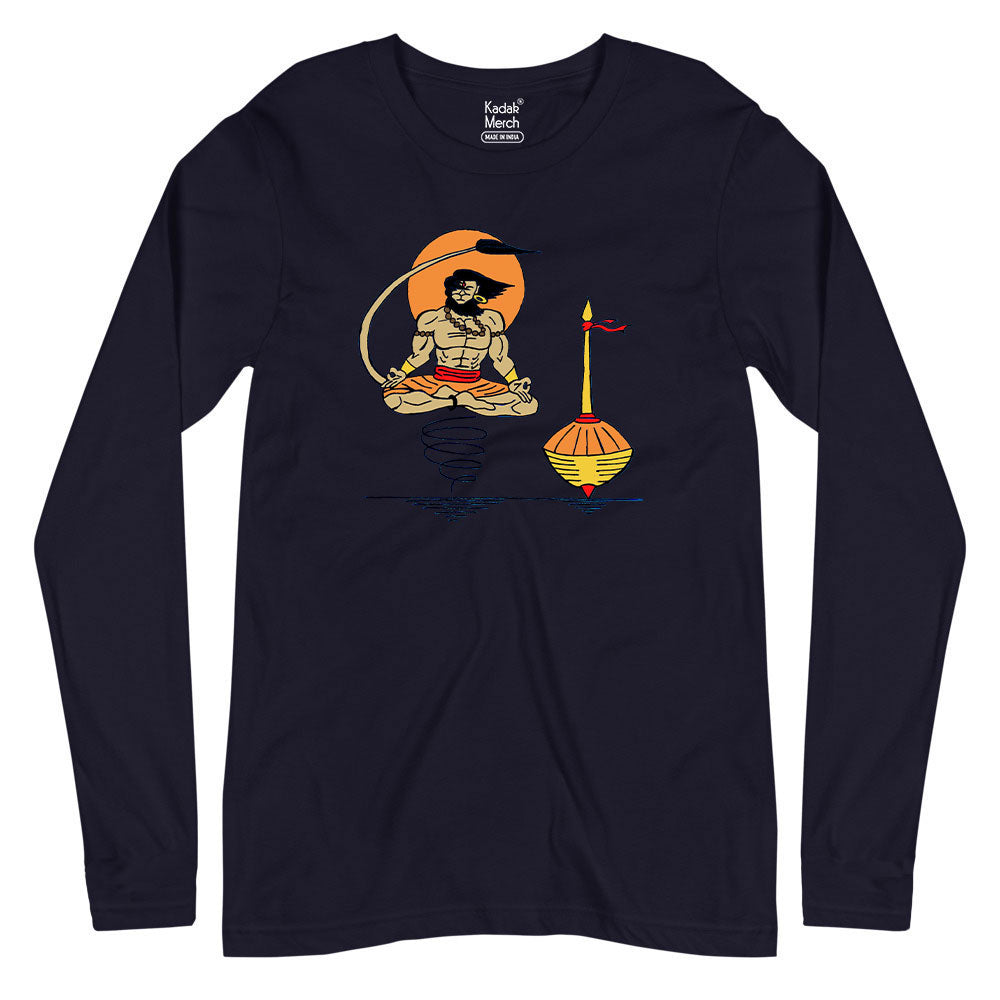 Meditating Hanuman Full Sleeves T-Shirt